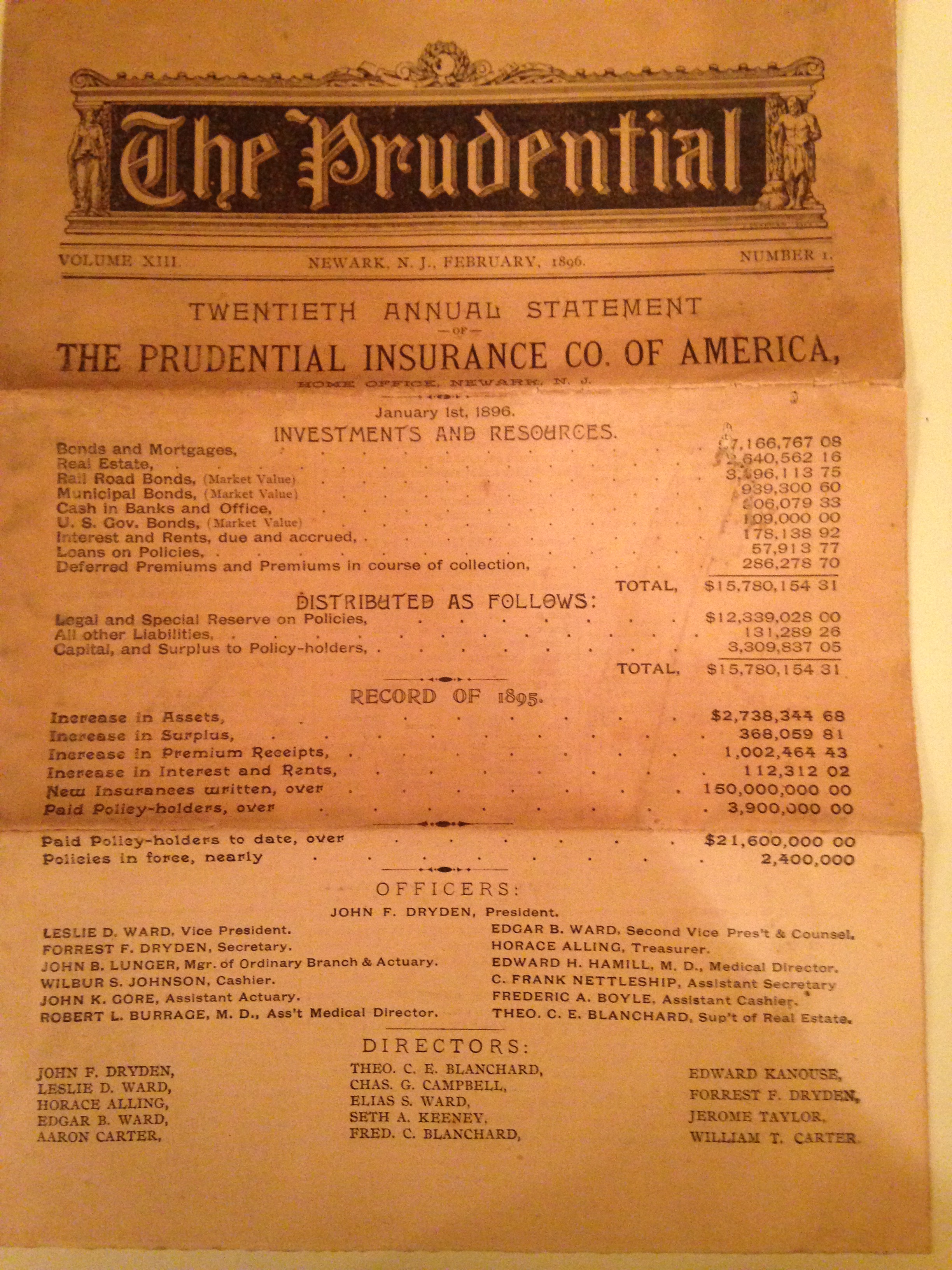人文 welcome to the prudential Prudential Financial 1875 – Present – Newark's Attic